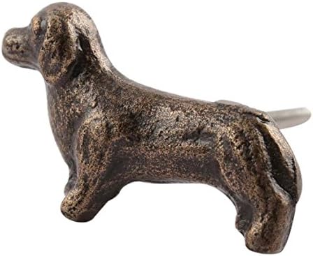 Set of 4 Dachshund Dog Iron Cabinet Knob in Antique Brass