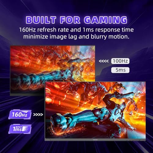 Image of Viewedge 27 inch 4K 160Hz Computer Monitor 1ms UHD 2160p IPS Gaming Monitor | HDR 10, 100% sRGB, Bluelight Filter, 2 HDMI & 2 DP Port, Support Crosshair Adaptive Sync and Wall Mounted