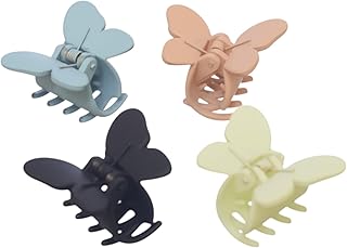 مشابك شعر بتصميم فراشة للبنات من دافان، متعددة الألوان، عدد 4 قطع