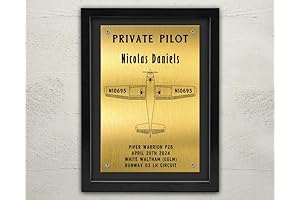 Personalized Private Pilot Framed Award Plaque: A Cherished Tribute to Aviators