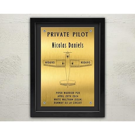 Personalized Private Pilot Framed Award Plaque: A Cherished Tribute to Aviators