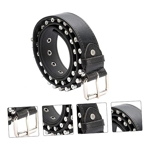 Beaupretty Men's Punk Style Bullet Belt Versatile Waistband Fashionable Artificial Leather Adjustable Size for Casual and Dress Wear2