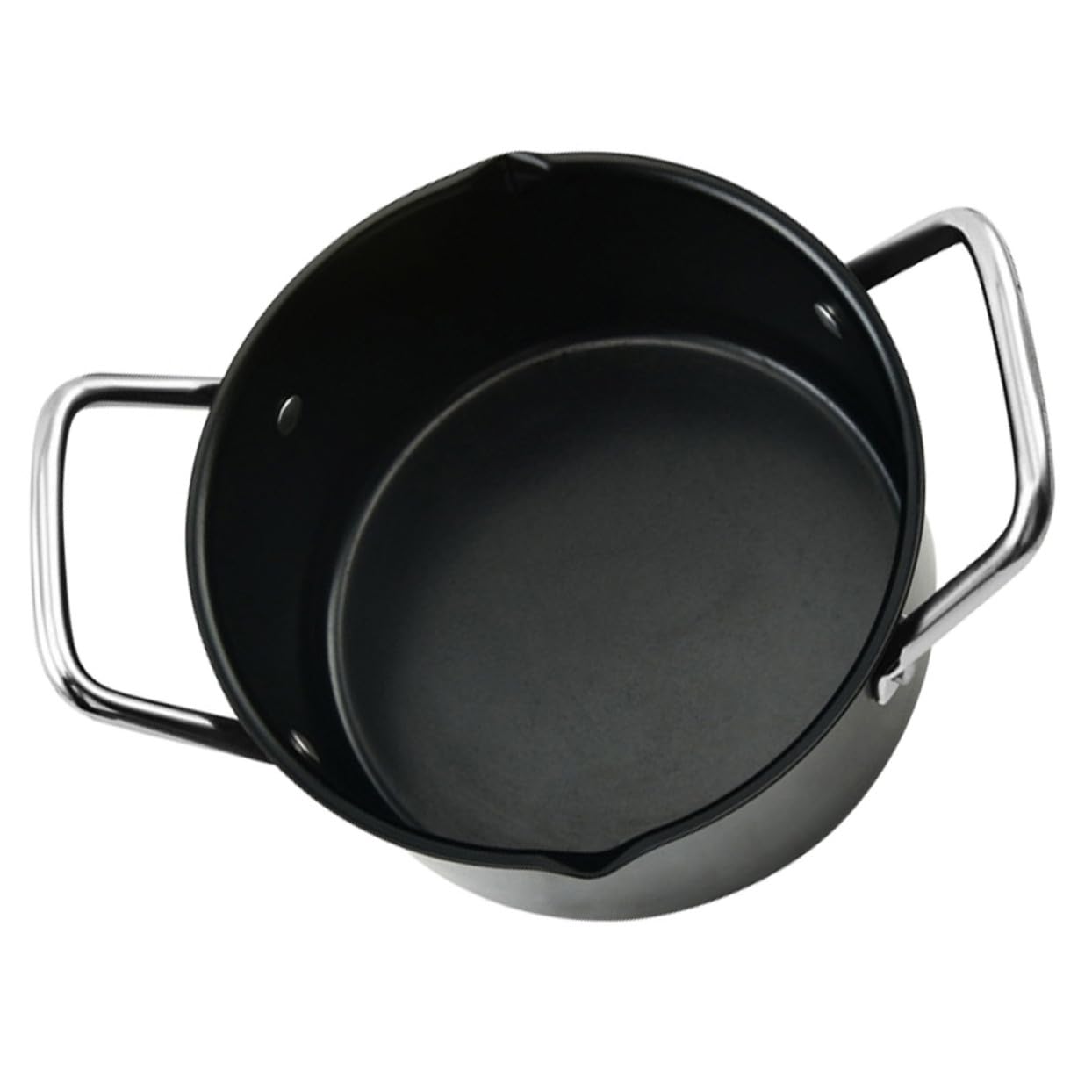 UKCOCO Olla de Acero al Carbono Gruesa Asa, para Guisar y Salsa Barbacoa, Uso en Cocina del Hogar y Picnic, Negra