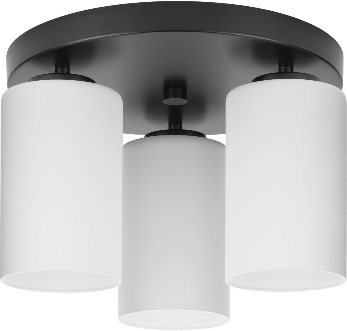 Cofield Collection 12 in. Three-Light Matte Black Transitional Flush Mount (P350238-31M)