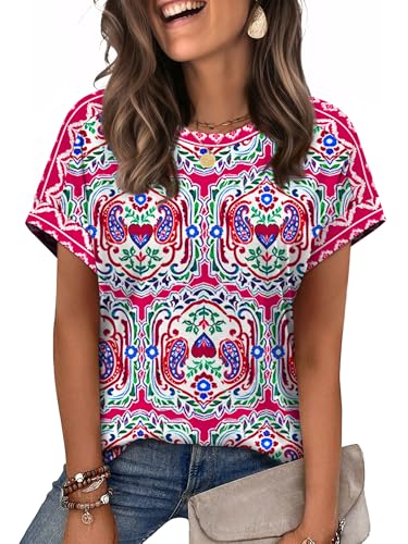 Image of WIHOLL Womens Tops Short Sleeve Shirts Summer Outfits 2026 Spring Dressy Casual Clothes Clothing