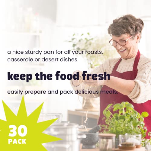 Aluminum Foil Pans(30 Pack) - 9X13 Inches Tin Foil Pans With High Heat Conductivity - Disposable Cookware For Baking, Grilling, Cooking, Storing, Prepping - Disposable Aluminum Baking Pans #TOP1