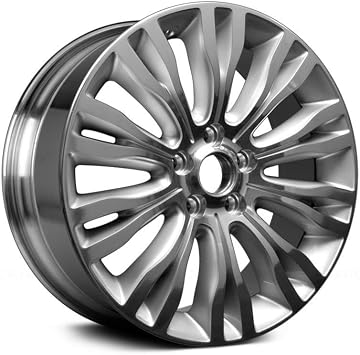 Alloy Factory Wheel 18x7 5x114.3 Bolt Pattern 40mm Offset Silver with Polished Face Matte 10 Y-Spoke Cast Rim Direct Replacement for 2011-2014 Chrysler 200