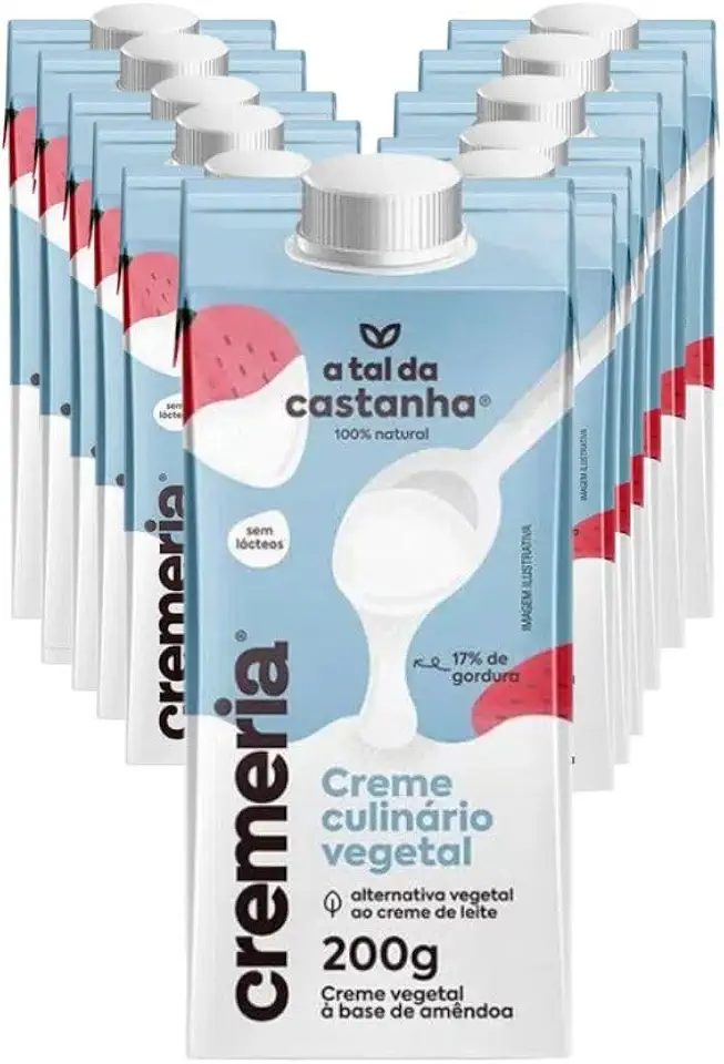 Creme de Leite Vegano Cremeria Zero Lactose - 12x 200g