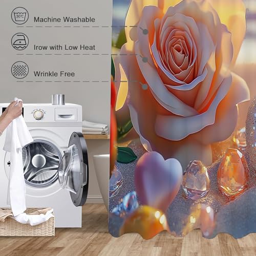 Rideau de douche imperméable anti-adhérence avec ourlet inférieur lesté