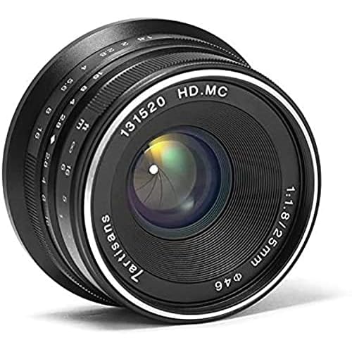 7artisans 25mm F1.8 APS-C Frame Manual Focus Prime Fixed Lens for Canon EOS-M Mount M1 M2 M3 M5 M6 M10 M50 M100 (Black)