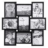 Malden International Designs Crossroads Puzzle Collage Picture Frame, 9 Option, 9-5x7, Black - 2119-957