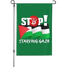 Stop Starving Gaza Garden Flag 28x40 Free Gaza Palestine Yard Sign Fu-K Israel House Flag No Flagstand Double Sided