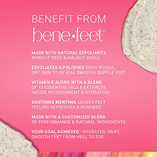 benefeet scrub-a-dub cooling foot scrub - exfoliates  refreshes dry  dull skin get smoother skin from heel to toe made wvitamin e apple cider vinegar walnut shell  apricot seed 4 oz 1 pack