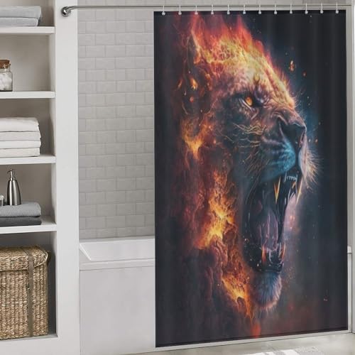 Rideau de douche lion de qualité supérieure en polyester durable