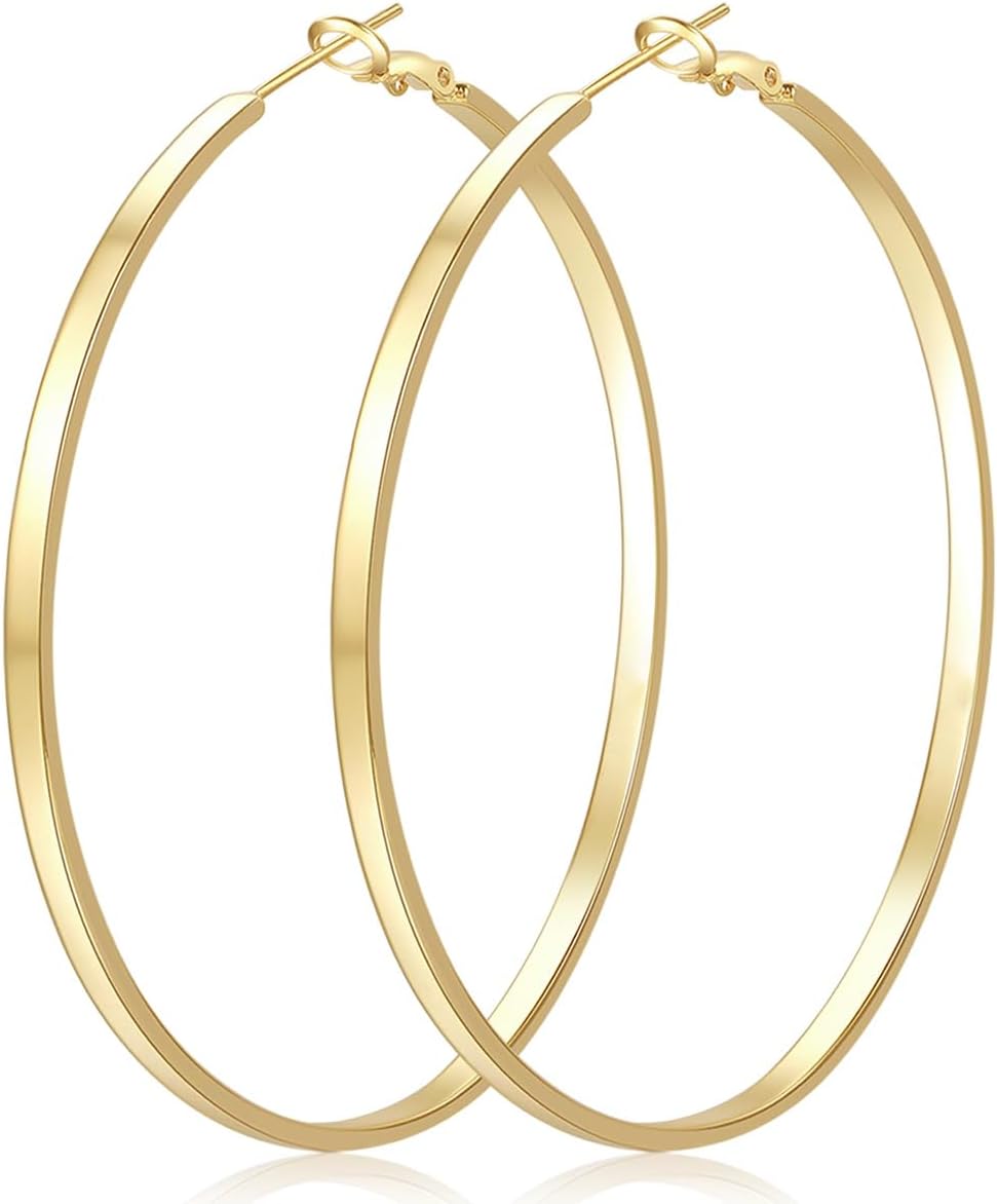 LOUMILEO Silver Plated Hoop Earrings for Women Hypoallergenic