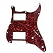 Custom Guitar Pickguard For Strat HH 2-pot Layout, 4ply Red Tortoise