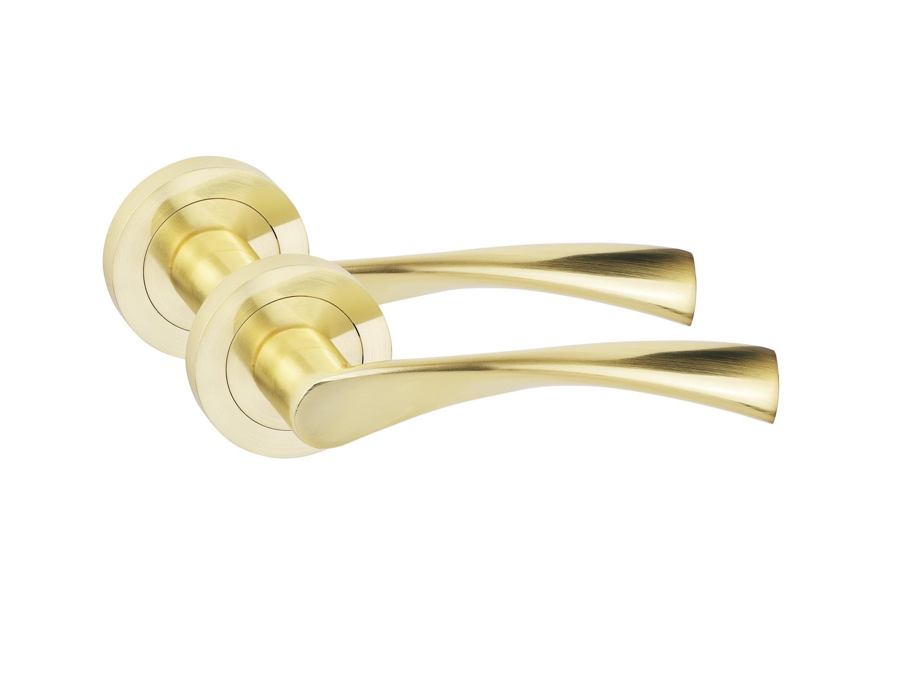 Golden Grace 1 Pair Astrid Design Door Handles Satin Brass Finish