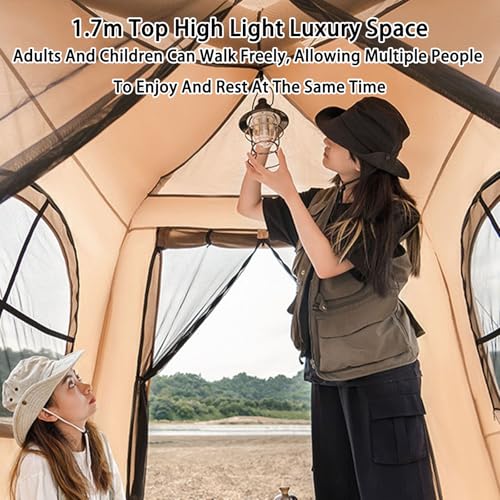 Tente de glamping gonflable facile à installer pour 4 personnes
