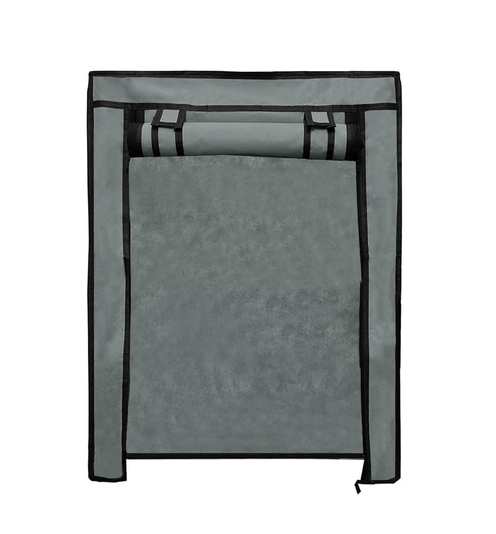 Cover Only for 4 Shelves Shoe Rack with Zip Door Lock and Side Pocket (Grey)-image-25