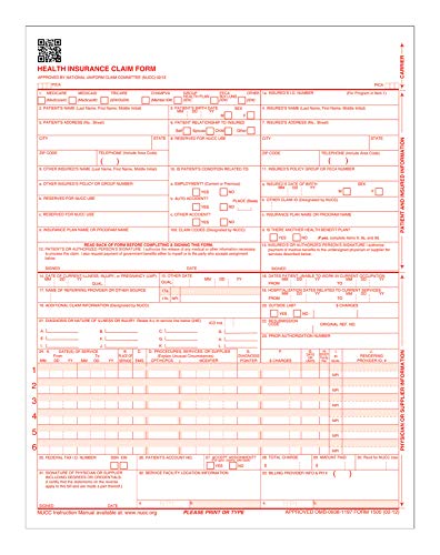 TOPS CMS-1500 Health Insurance Claim Forms for Laser Printer, 8.5 x 11 Inches