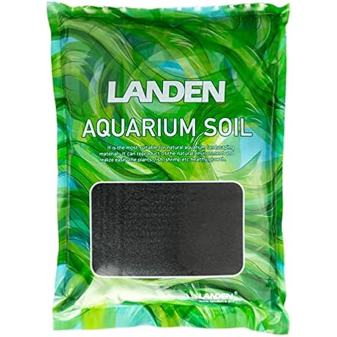 LANDEN Aqua Soil Substrate 5L(10lbs) for Natural Planted Aquarium, Plant or Shrimp Stratum, Clay Gravel and Stable Porous Substrate for Freshwater Aquarium, Black Color Cover