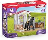 SCHLEICH Horse Club | Pferdebox mit Tori & Princess 42437 | Set inkl. Stall, bewegliche Mädchenfigur, Pferd, Hund, Zaun & Accessoires | Pferde Spielzeug für Mädchen & Jungen ab 5 Jahren | 26 Teile