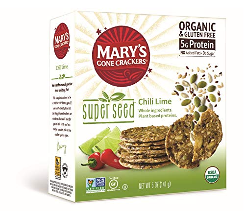 Mary's Gone Crackers Super Seed Crackers, Organic Plant Based Protein, Gluten Free, Chili