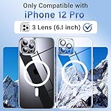 Flyzoo Clear Magnetic Case for iPhone 12 Pro (6.1'') with Camera Protector, [Compatible with MagSafe] [Non-Yellowing] [Shockproof & Antiscratch Protection] Hard Transparent Cover with Silicone, Clear - Image 2