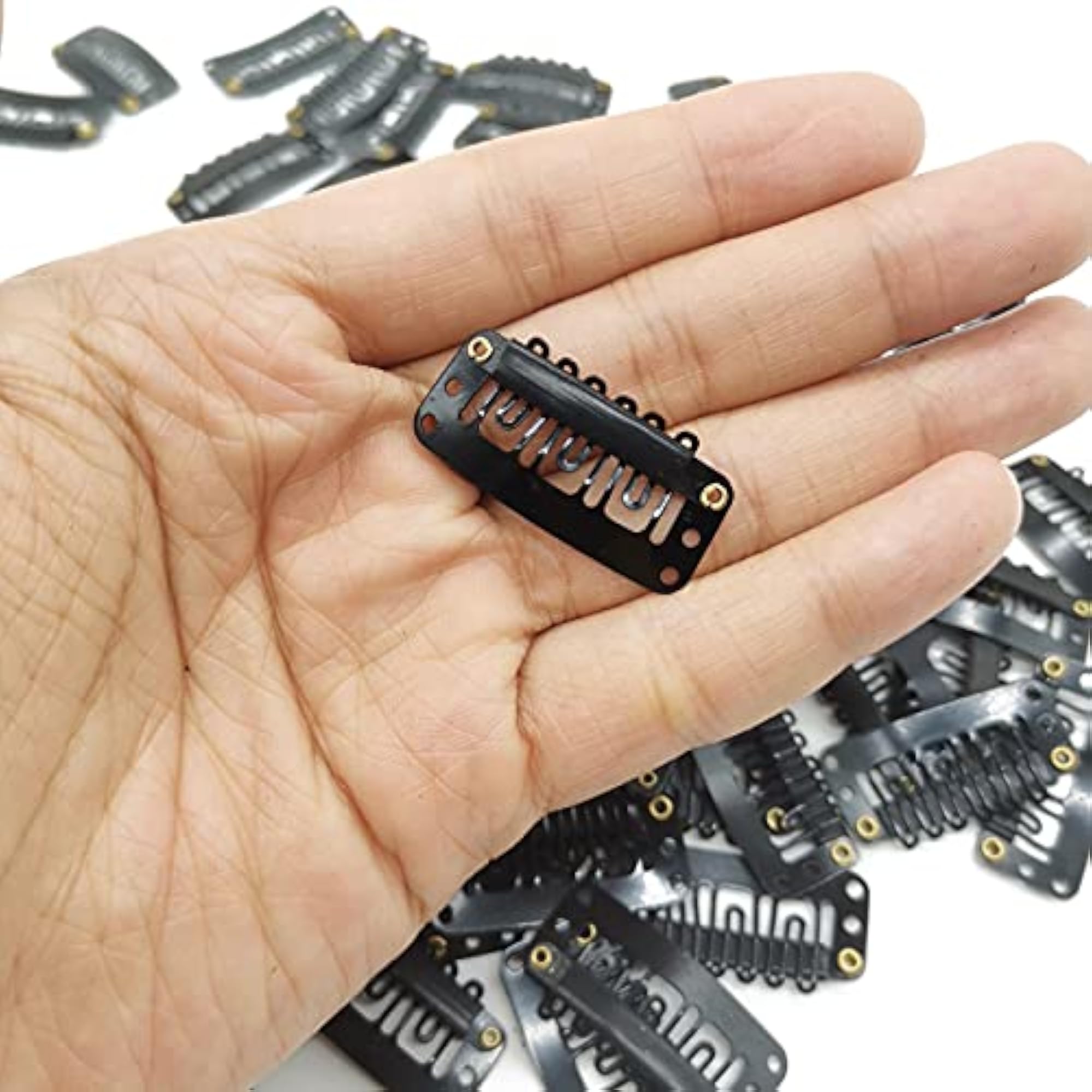Hair Extension Clips Pack of 12, Black