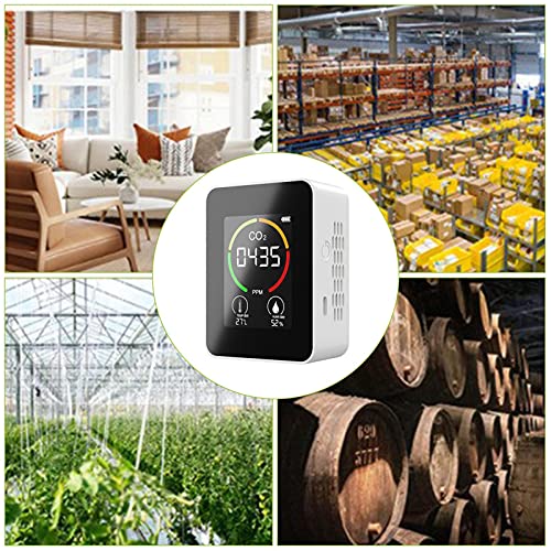 Kooldioxidemonitor,Draagbare CO2-alarmdetector Hol ontwerp | Huishoudelijke benodigdheden USB oplaadbaar voor uitstapjes… - Afbeelding 4