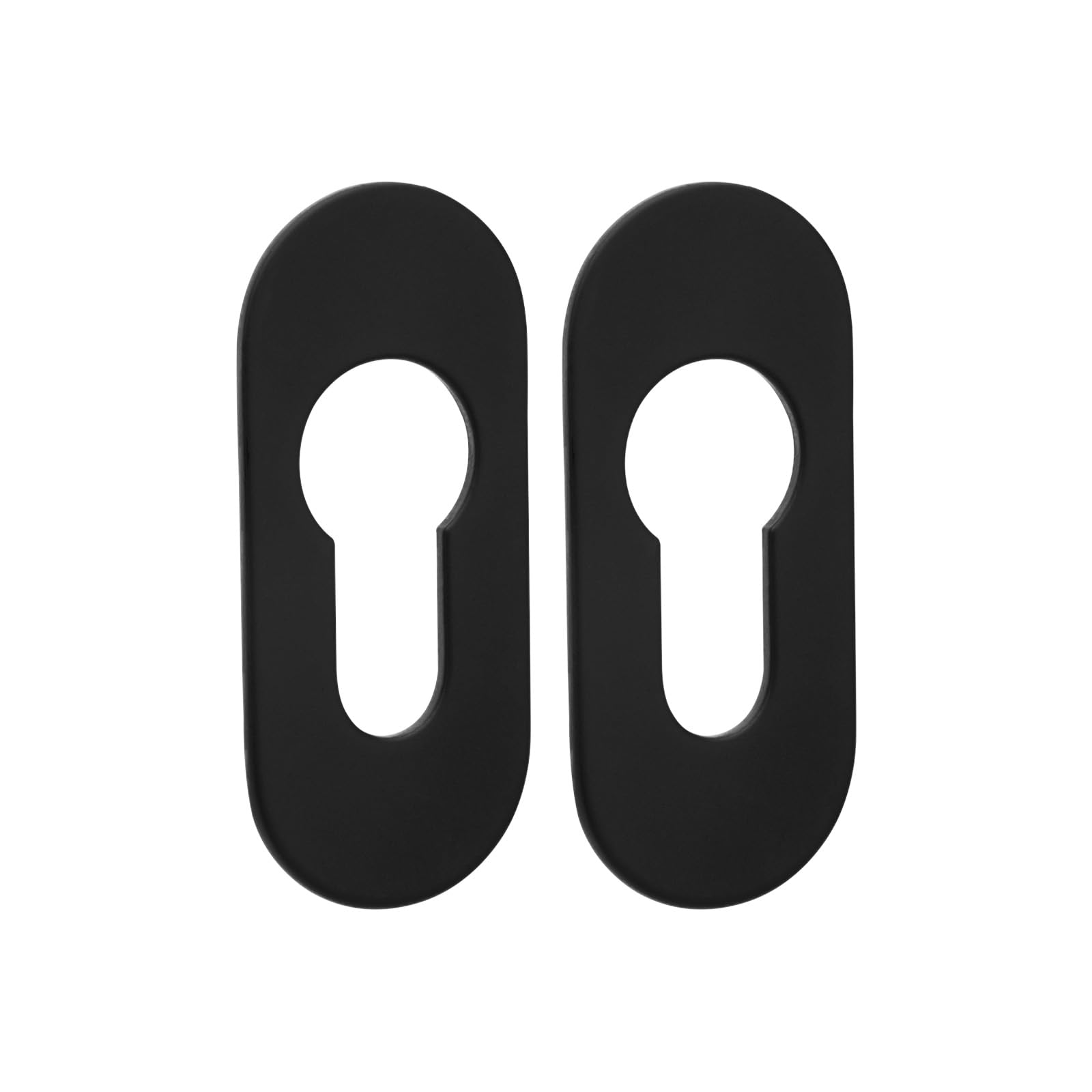 SOTECH Klebrosetten oval 65 x 28 x 2 mm Schwarz Edelstahl SS201 – 2er Set