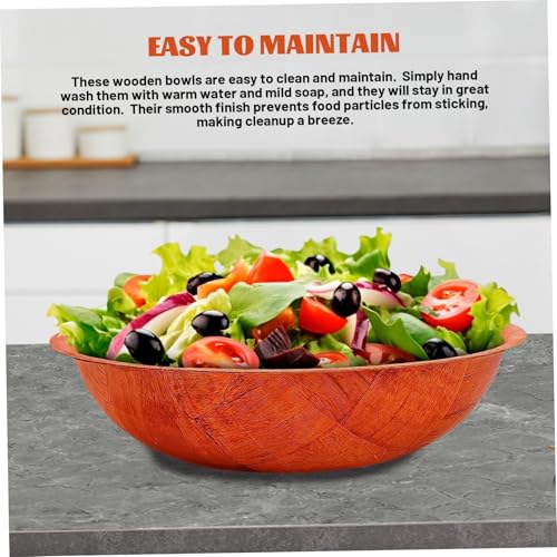 Bol en bois rustique réutilisable de qualité supérieure pour aliments - 4