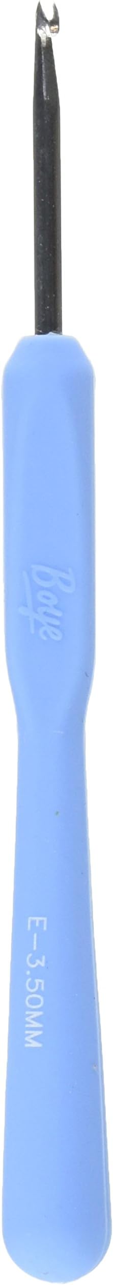 332680000EM Blue Ergonomic Metal Crochet Hook, US Size E, 6" L