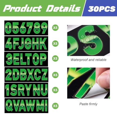 Image of MotiMind 30 Pcs Boat Registration Waterproof Marine,Metal,Green