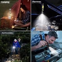 Karrong Taschenlampe LED Aufladbar mit Magnet COB Seitenlicht Zoombar, Extrem Hell 3000 Lumen USB Taschenlampen Batteriebetrieben Wasserdicht, 4 Modi für Outdoor Wandern Camping Notfall, braun – Ansicht 7