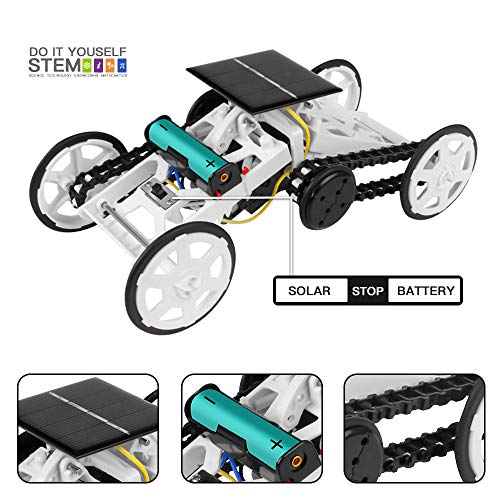 Talent Star DIY Climbing Vehicle, STEM Educational Toy Car Assembly Kit, Solar Powered Mechanical Circuit Building 4WD Robotic Motor Car Set for Science, Engineering, Gifts for Boys Kids