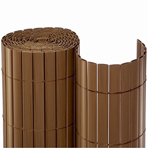 Nature-Lounge24 PVC Sichtschutzmatte - 200 x 500 cm Braun - Effektiver Wind und Sichtschutz/Terrassen und Balkon Verblendung/Haus und Garten Umrandung