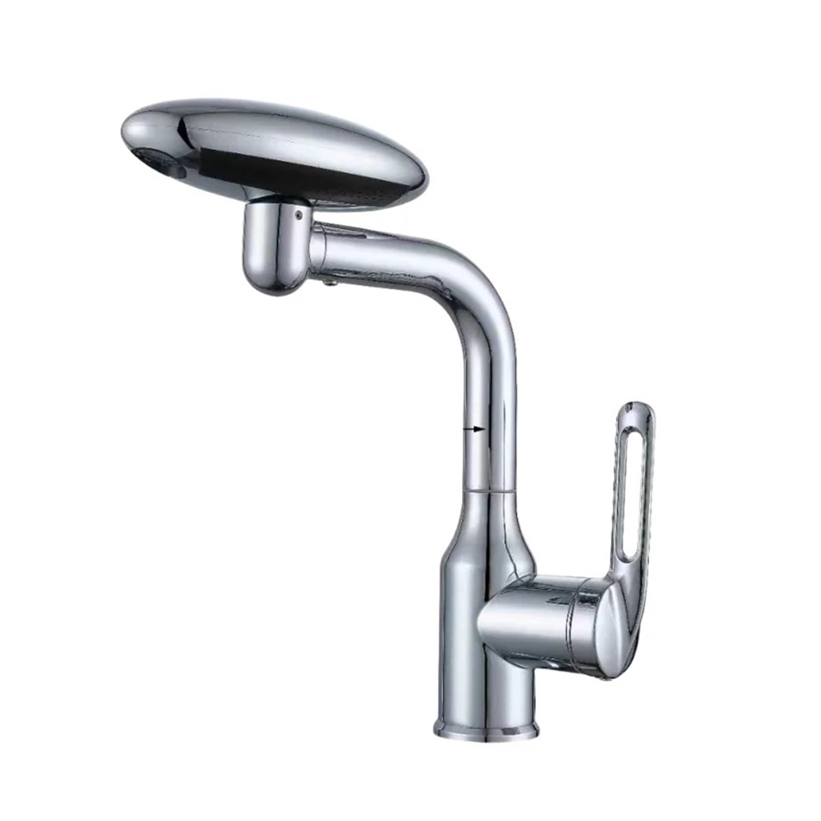 Jvddi Silver Multi Functional Waterfall Basin Faucet 4 Modes Stream Sprayer 360° Rotation Hot Cold Water(Silver)