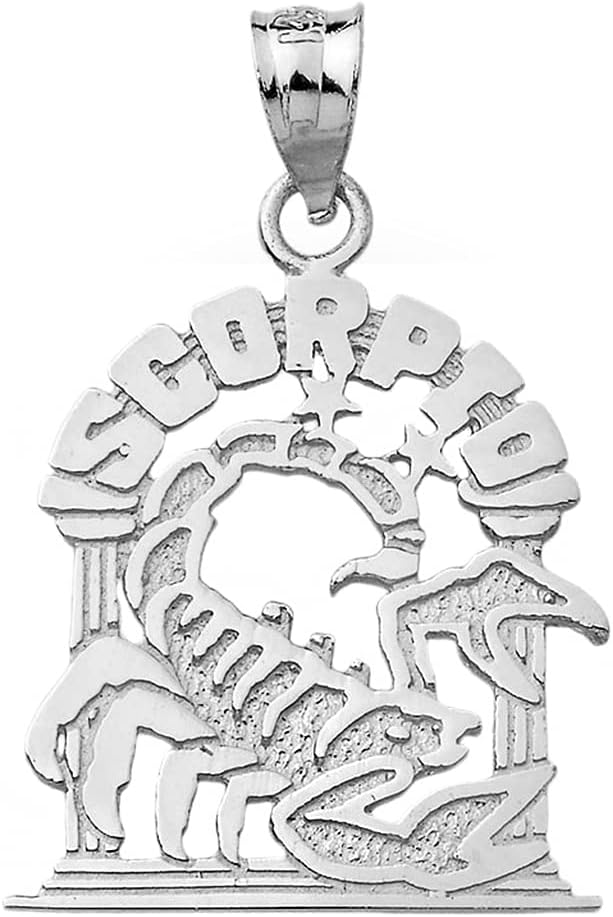 Claddagh Gold Twelve Constellation Horoscope Zodiac Charm Pendant - Your Choice of Astrology Sign in .925 Sterling Silver