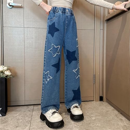 Girls Wide Leg Jeans Kids Cargo Denim Jeans Baggy Straight Pants Casual Hiphop Streetwear Trousers with Pockets3