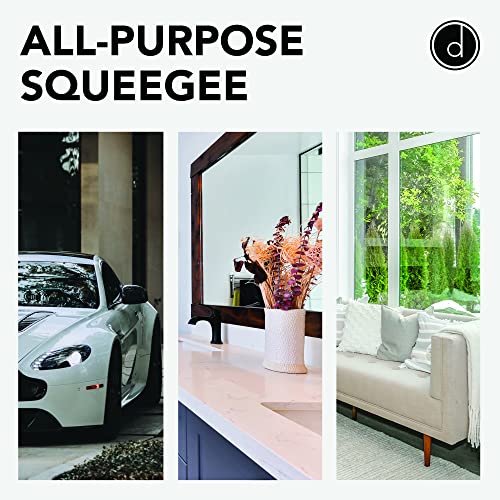 Squeegee For Shower Door, Car Windshield, And Glass Window - 2 Extra Silicone Replacement Blades - Foam Handle - Gray #TOP3