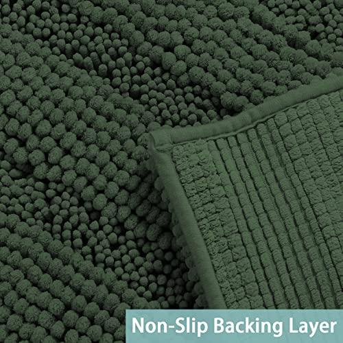 Image of Turquoize Bathroom Runner Rug 17 inchx47 inch, Soft Absorbent Chenille Bath Rug