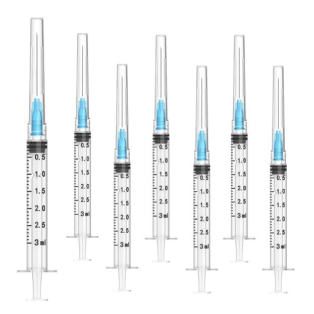 Pywell 100 Pack 3ml Syringe with Needle 23G x 1.5 inch