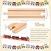 Liliful Pack of 16 Wooden Train Track Expansion Male-Male Female-Female Train Track Compatible with Most Trains Tracks(Straight)