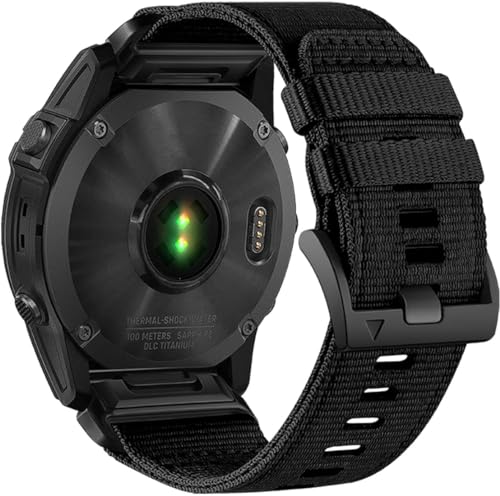Image of Zitel Band Compatible with Garmin Fenix 8 51mm, Fenix 7X, Fenix 6X /6X Pro, Fenix 5X /5X Plus, Fenix 3 /3 HR, Descent MK1, Enduro, Rugged Nylon 26mm Sport Strap