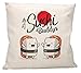 vanVerden Poduszka z sentencją - Sushi Buddys - Kawaii Nigiri - Essen gehen - poduszka 40x40 cm poduszka do przytulania poduszka dekoracyjna poduszka pod głowę, kolor: naturalny (wygląd lnu), wersja: poszewka bez wypełnienia