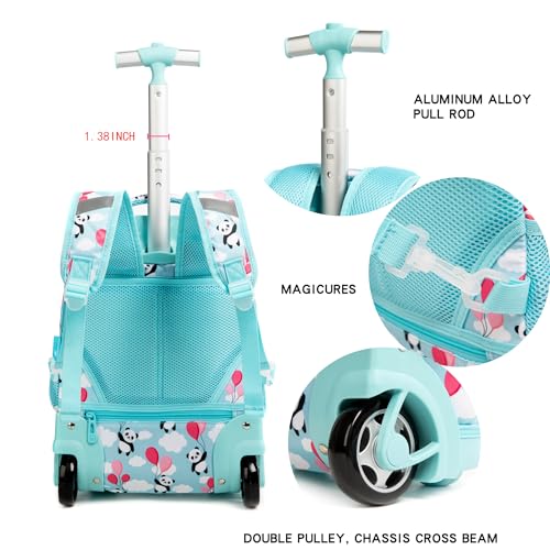 MOHCO Rolling Backpack 16 inch Kids Wheeled School Backpack Set for Boys and Girls