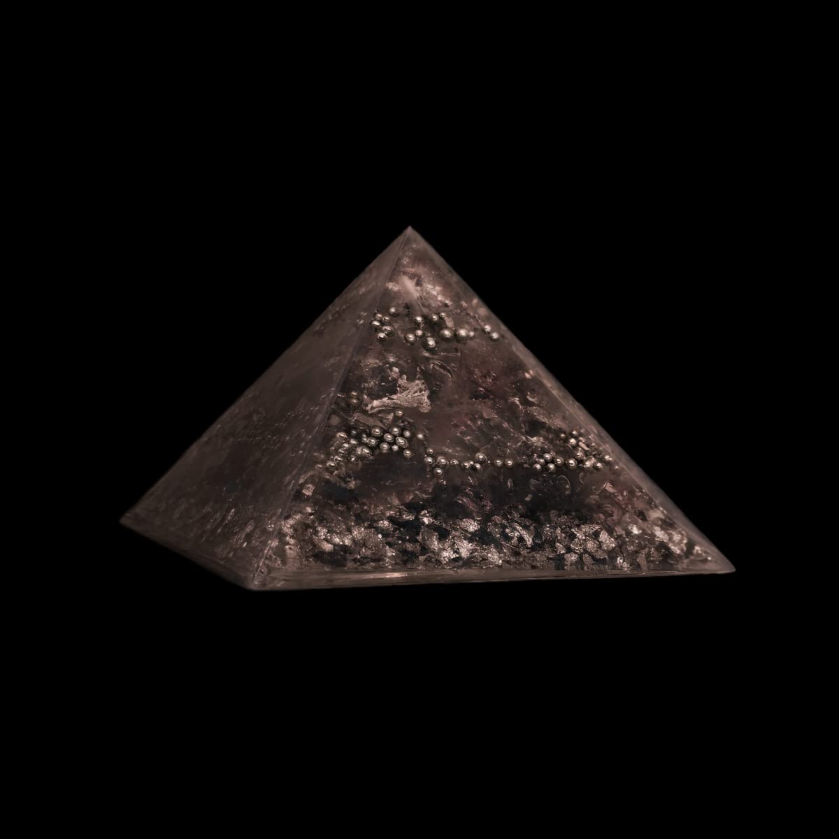 Große Orgonit Pyramide Schemen - Großer Spiritueller Orgon Kristall mit Edelsteinen | Rauchquarz | Bergkristall | Herkimer Diamant [XXL 16cm]