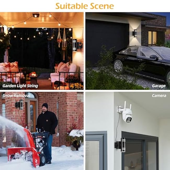 SHIMR Outdoor Wall Lights Up and Down Lights Black Exterior Light Fixture Wall Mount