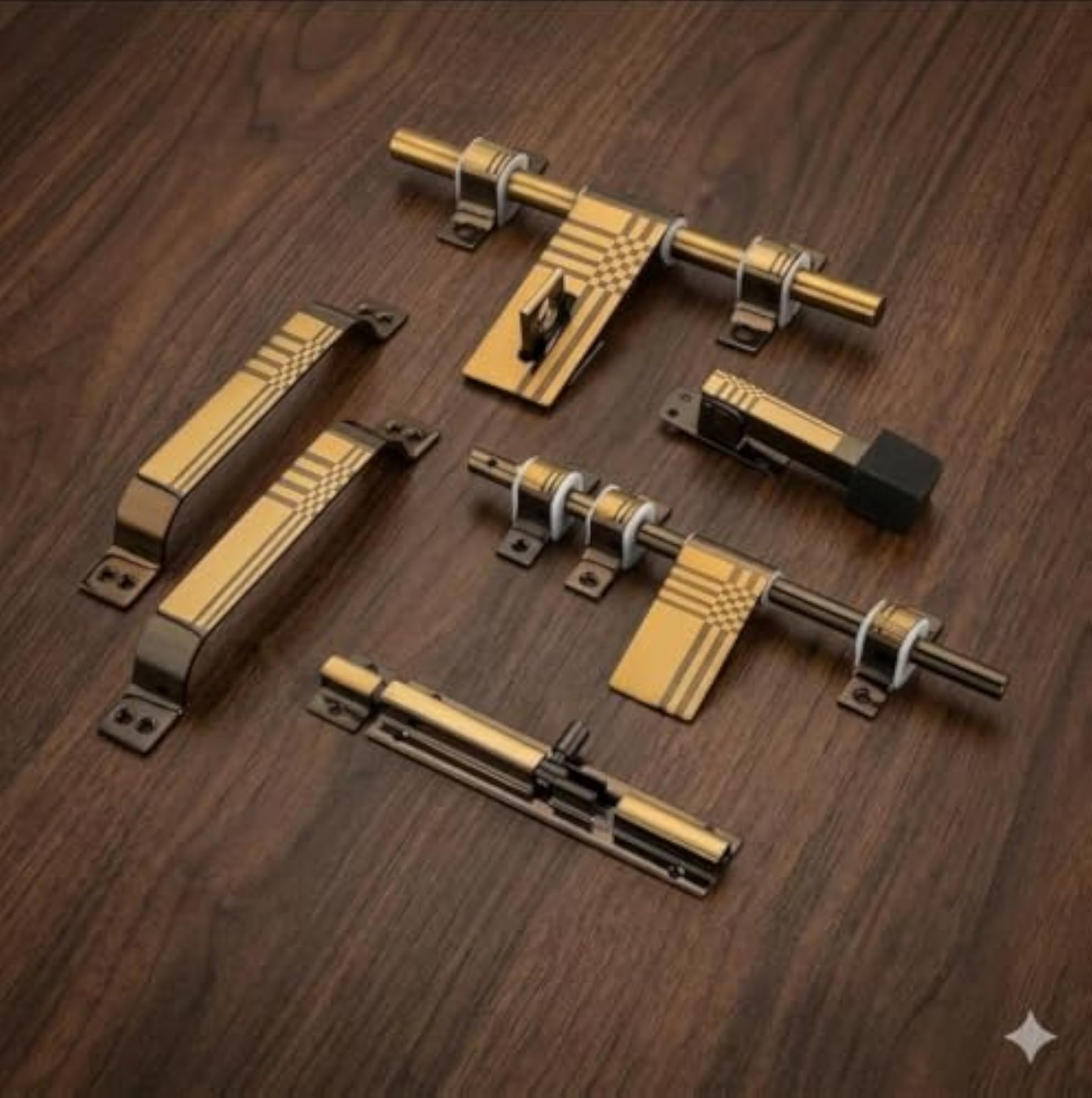 5-Piece Door Kit, Antique Brass & Dual-Tone Finish